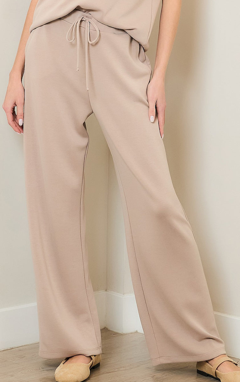Techno Curpo Front Tie Wide Leg Pants