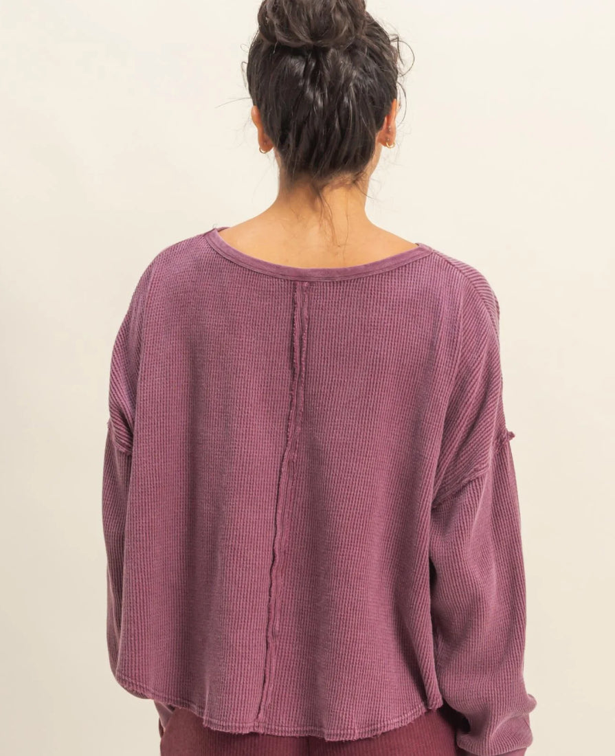 Mineral Wash Drop Shoulder LS