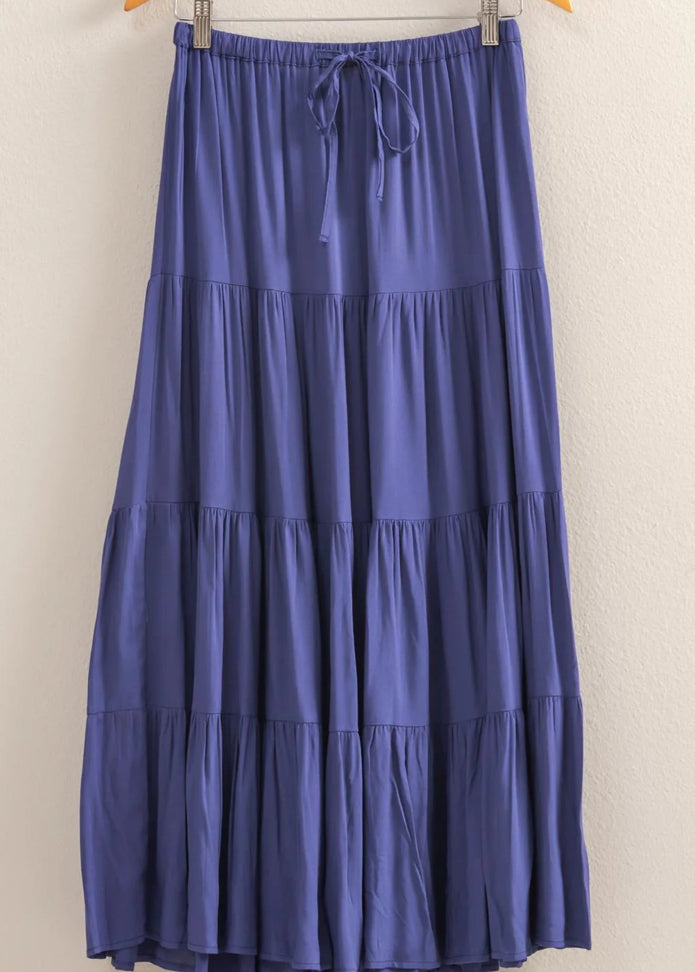High Waist Tiered Maxi Skirt
