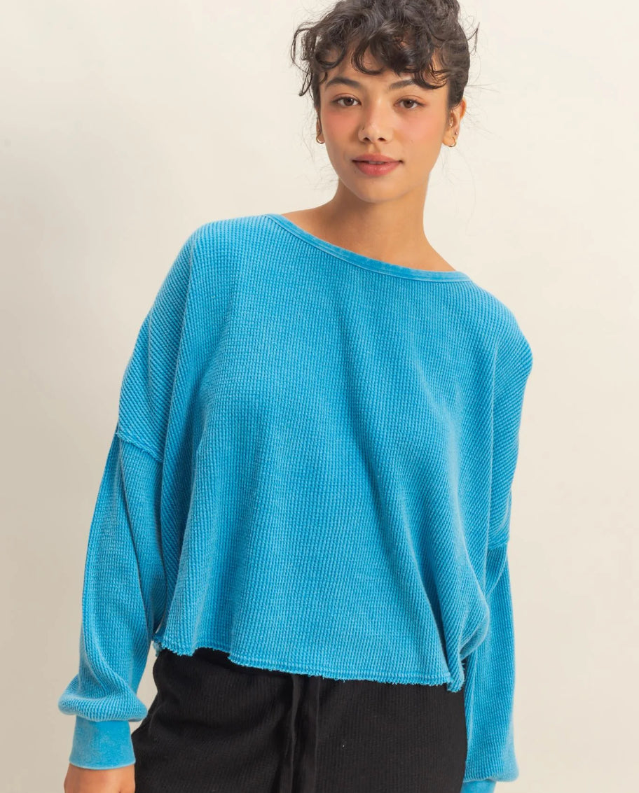 Mineral Wash Drop Shoulder LS