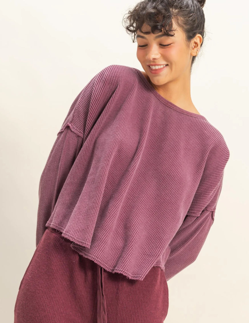 Mineral Wash Drop Shoulder LS