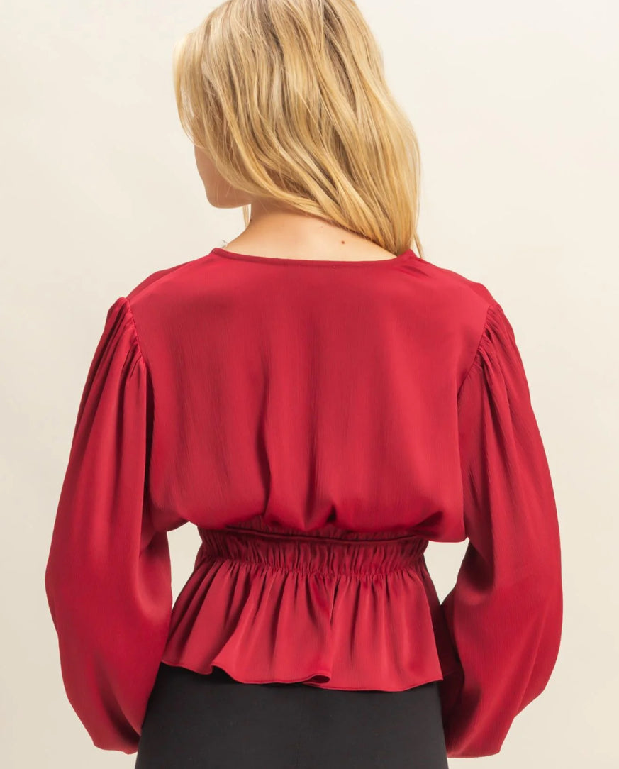 Deep V Neck Blouse