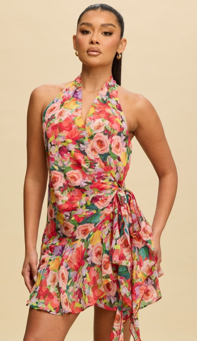 Garden Party Tie Mini Dress