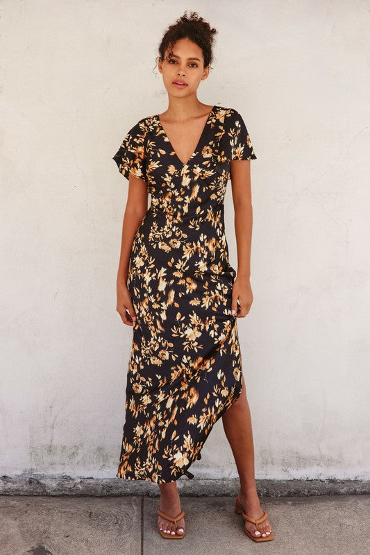 Midnight Glow Short Sleeve Maxi Dress