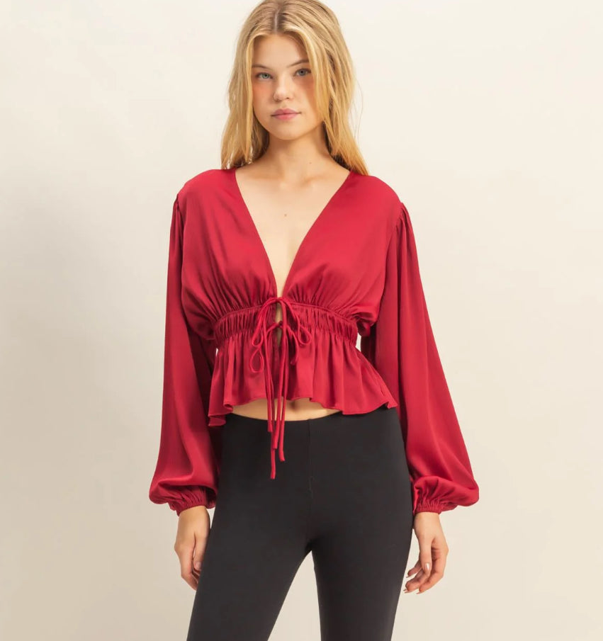Deep V Neck Blouse