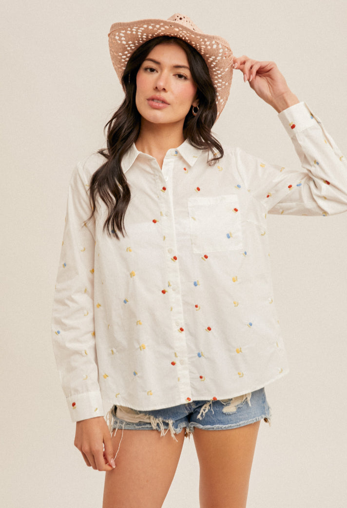 Embroidered Button Down