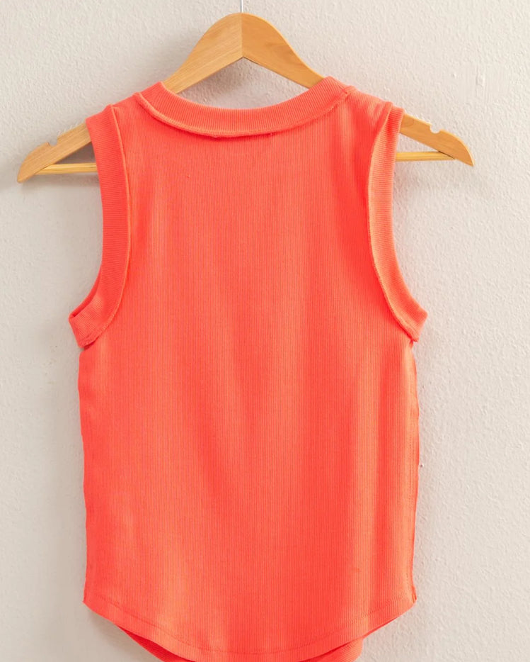 Round Neck Ribbed Tank